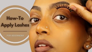 How To Apply False Lashes  For Beginners ✨ [upl. by Arlen989]