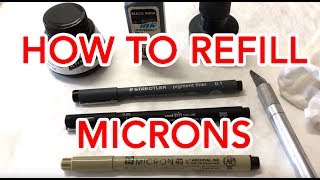 How to refill Microns easily Micron Life Hack Use your own quality inks and save money [upl. by Buyer706]