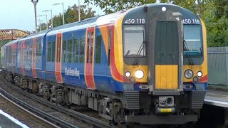 SWR 450118 Still In SWT Blue Livery At Bedhampton For Portsmouth Harbour Tuesday 5th September 2023 [upl. by Clute]