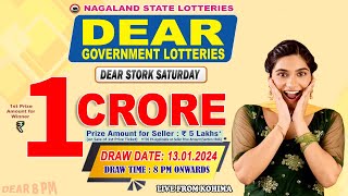 DEAR STORK SATURDAY WEEKLY DRAW DATE 13012024 NAGALAND STATE LOTTERIES LIVE FROM KOHIMA [upl. by Cosenza]