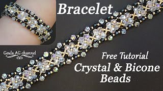 Crystal amp Bicone Beads Bracelet DIY Beaded Bracelet [upl. by Ilah]