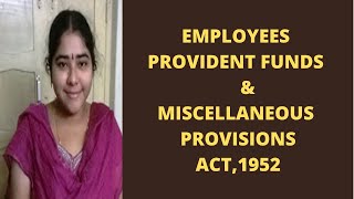 Employees Provident Fund amp Miscellaneous Provisions Act 1952 TELUGU [upl. by Frieda]