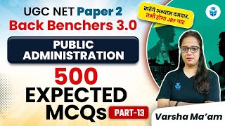 UGC NET Public Administration  500 Expected MCQs by Varsha Mam  UGC NET June 2024 JRFAdda [upl. by Denny]