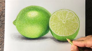 Speed drawing of a Lime with prismacolor pencils [upl. by Arte]