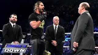 Seth Rollins nearly Curb Stomps Paul Heyman SmackDown January 15 2015 [upl. by Terr]