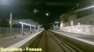 Cab Ride RER D Creil à Paris Gare de Lyon Banlieue Nuit [upl. by Letsyrc]