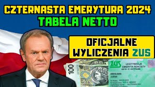 Czternasta emerytura 2024  tabela netto Oto oficjalne wyliczenia ZUS  tyle dostaniesz we wrześniu [upl. by Corwin]