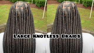 Step by step video on How to do Large Knotless BraidsClean Parts For beginners amp advance braiders [upl. by Nomael609]