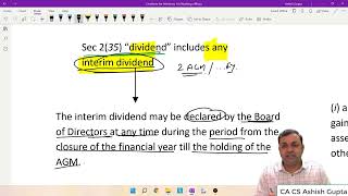 Sec 123 of Companies Act 2013 CA CS Ashish Gupta [upl. by Norahc152]