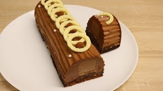 BÛCHE AU CHOCOLAT PRALINÉ FACILE CUISINERAPIDE [upl. by Sanfo]