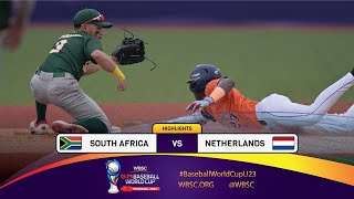 HIGHLIGHTS – Game 27 – South Africa vs Netherlands  WBSC U23 Baseball World Cup 2024 [upl. by Adnat598]