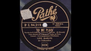 Line Marlys quot Tu me plais quot 1932 [upl. by Sirrap]