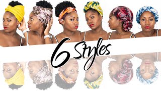 How To Tie A HEAD SCARF  HEAD WRAP 6 QUICK amp EASY Ways On Natural Hair [upl. by Akitnahs886]