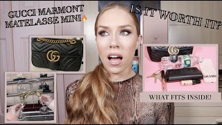 GUCCI MARMONT MINI BAG REVIEW  Functionally amp whats fits inside [upl. by Aldwin]