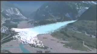 Animazione Vajont rockslide wave 9X1963 rendering YouTube [upl. by Aileve107]