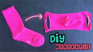 ★ DIY ZELF MONDKAPJE MAKEN van een SOK ★ Mondkapje zonder naaimachine Nederlands [upl. by Kelwin925]