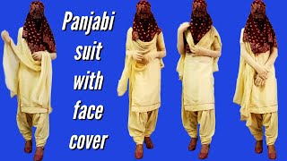 Fully cover  Panjabi suit Dupatta Face cover Eyes Velli how viral shorts facecover [upl. by Yellac]