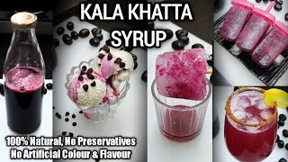 Kala Khatta Syrup Recipe  Kala Khatta Popsicles  Kala Khatta Ice Gola Chuski  काला खट्टा सिरप [upl. by Hamish731]