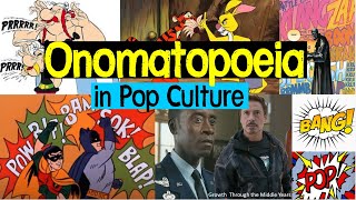 Onomatopoeia Examples in Songs Movies and TV [upl. by Brnaby]