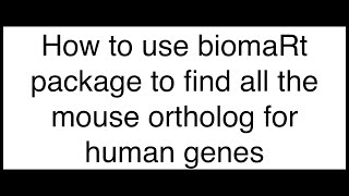 How to Use Biomart to Find Mouse Orthologs for Human Genes [upl. by Barr]