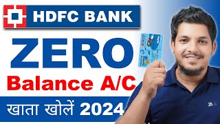 HDFC Zero Balance Account Opening Online 2024 [upl. by Suivatnad]