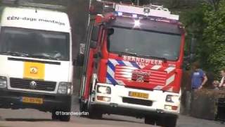 KAPOTTE SIRENE Brandweer Drachten met spoed naar een brandmelding [upl. by Faustus]