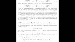 565 Berechnung der Transformationsmatrix aus der Quaternion [upl. by Airitak]