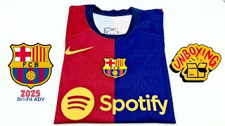 Barcelona home kit 20242025 player version Unboxing  ASMR [upl. by Stephanie]