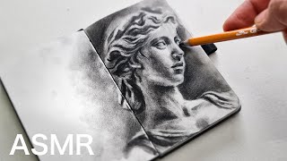 ASMR quick sketching with charcoal pencils  tingling sounds no talking [upl. by Farl]