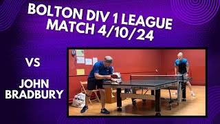 Neil Myatt vs John Bradbury Long pips BH  Bolton Div 1 League Match  41024 [upl. by Sudoeht]