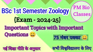 BSc 1st Semester Zoology Important Topics with Important Questions  Exam202425Based on NEP [upl. by Ecaroh]