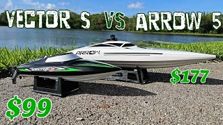 Vector S 99 vs Arrow 5 177  Brushless RC Boat War  Who Wins [upl. by Pansir]