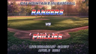 Oak Mountain Baseball Rangers vs Phillies [upl. by Laemsi]