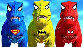 BATMAN TREX vs SUPERMAN TREX DEATH RUN EVOLUTION of DINOSAUR  Strongest Dinosaur Jurassic World 2 [upl. by Hitchcock]