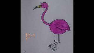 easy drawing for kids  how to draw a flamingo [upl. by Nwadal]