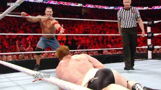 Raw  John Cena amp Sheamus vs Christian amp Mark Henry [upl. by Elik]