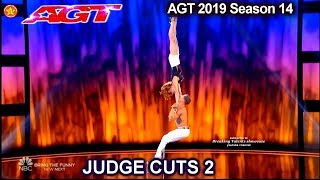 Duo Fusion acrobats couple JAW DROPPING  Americas Got Talent 2019 Judge Cuts [upl. by Kumagai]