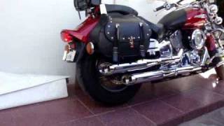 Yamaha DragStar 1100 with Vance amp Hines Slash Cut Slip Ons pipes [upl. by Knipe648]