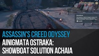 Assassins Creed Odyssey  Ainigmata Ostraka Showboat solution Achaia [upl. by Ines613]