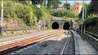 TRENO SUPER AGGRESSIVO in uscita dalle GALLERIE DI SANTA MARGHERITA LIGURE [upl. by Wiburg]