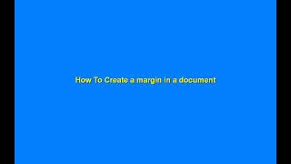 How to easily create a margin in a MS word document [upl. by Bergess]