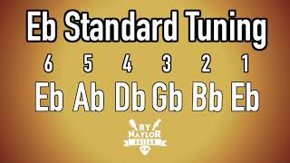 E Flat Standard Tuning Guitar Notes  Guitar Tuner Half Step Down SRV guitar tuning Slash Hendrix [upl. by Ardehs]