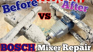 Repairing and cleaning a cement encrusted Bosch GRW 12 E Mixing drill with bad bearings [upl. by Keane]