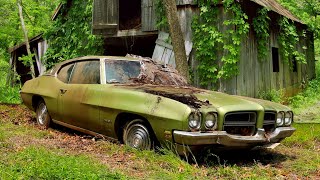 Forgotten Muscle Car Rescued From Collapsing Barn  1972 Pontiac LeMans  RESTORED [upl. by Appilihp]