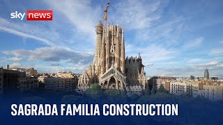 Spain La Sagrada Familia Basilica four towers complete [upl. by Droc]