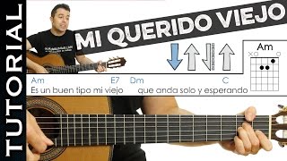 Como tocar Mi Querido Viejo de PIERO en Guitarra FACIL Tutorial perfecto sin cambiar afinación [upl. by Eidna]