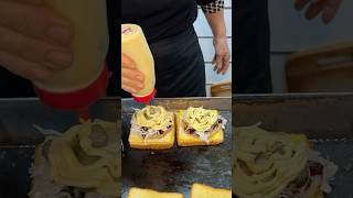 Street Burger Toast  Korean Street Food shortsvideo [upl. by Ahseirej]