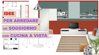 Idee per arredare un soggiorno con cucina a vista  spazio unico di mq 25 [upl. by Brok535]