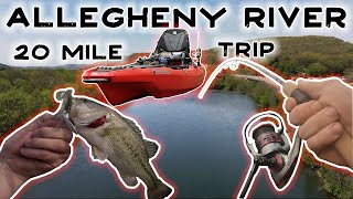 20 Mile KAYAK FISHING TRIP on the ALLEGHENY RIVER  PART 1 [upl. by Walden]