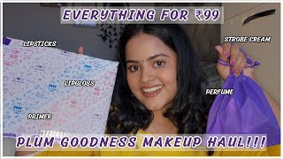 CHEAPEST Makeup Haul Plumgoodness 🤩 Just For ₹99😱 Plum Goodness Sale Haul  Soni Mishra [upl. by Iana]